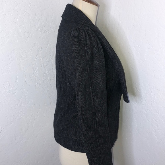 Free People Gray Herringbone Wool Blend Jacket 2 - Picture 7 of 9